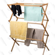 Bamboo drying racks like this one are lightweight, and can fold up thin for easy storage when not in use.